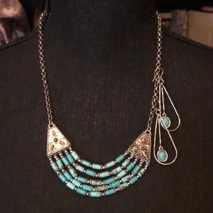 Lucky Brand turquoise necklace and earring set